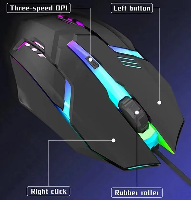 Ergonomic RGB Gaming Mouse – High-Quality 4-Button USB Mouse for Desktop & Laptop