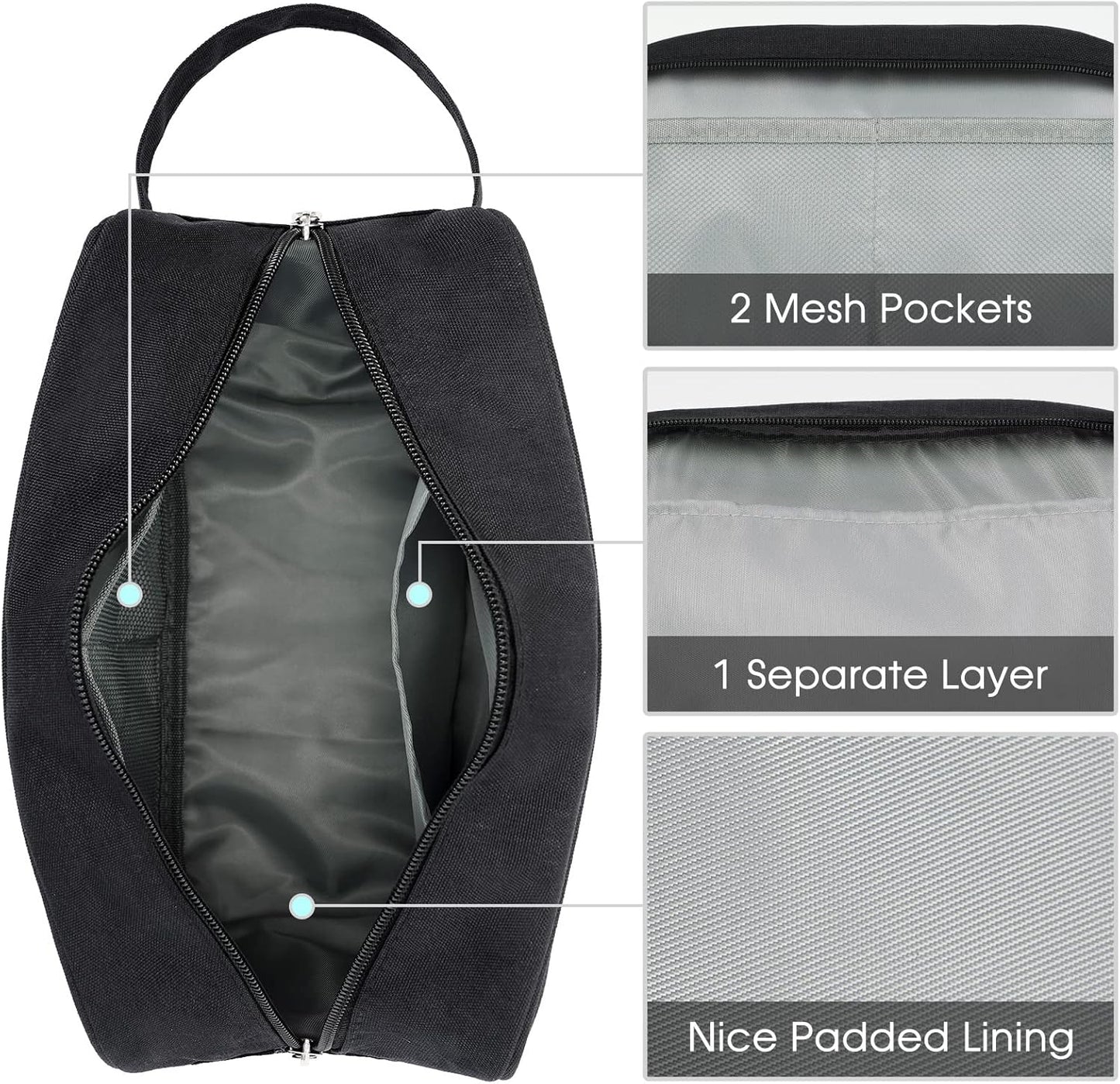 Travel Toiletry - Traveling Dopp Kit Shaving Bag for Toiletries Accessories (Black)