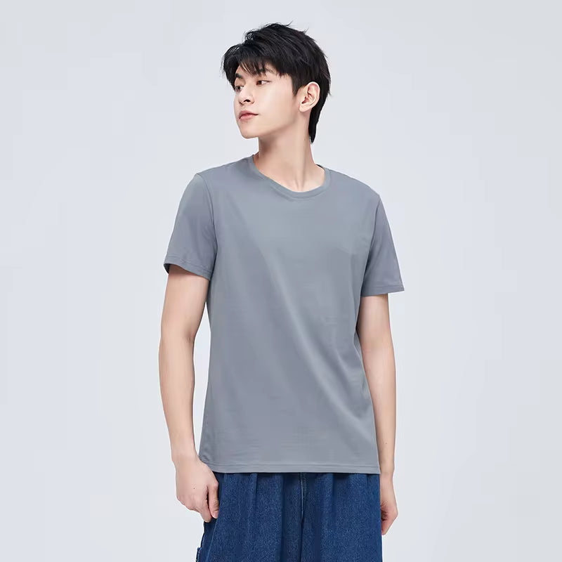 Men’s Summer Cotton Tees – Stretch Fit O-Neck Casual Streetwear