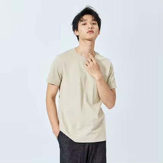Men’s Summer Cotton Tees – Stretch Fit O-Neck Casual Streetwear