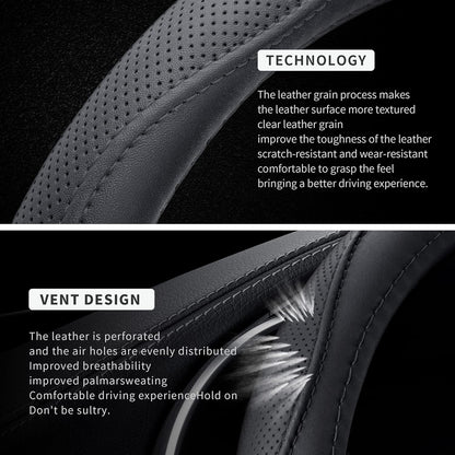 Microfiber Leather 15" Universal Fit Car Steering Wheel Cover