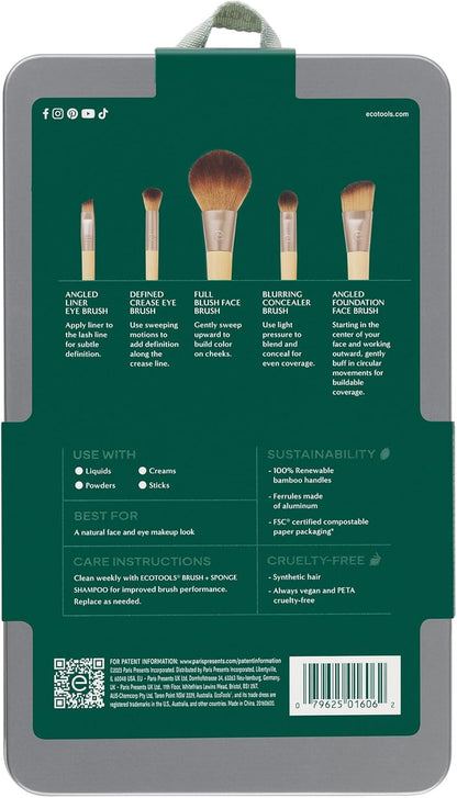 Makeup Brush Set (6 Pcs) - Eyeshadow, Blush, Concealer, & Foundation Application