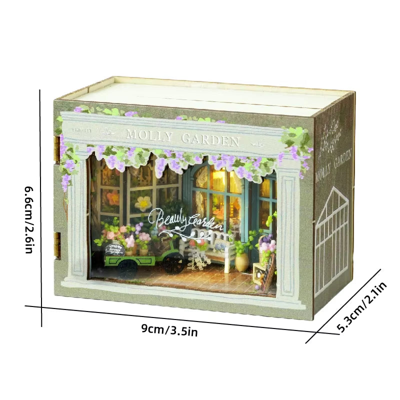 Mini DIY Dollhouse – 3D Puzzle Model with Furniture & LED Lights for Home Decoration & Gifts