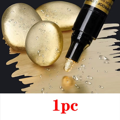 Chrome Mirror Marker Pen 2Mm DIY Reflective Paint Pen Permanent Gold SILVER Marker Touch Up, Model Painting, Marking 3/2/1Pcs