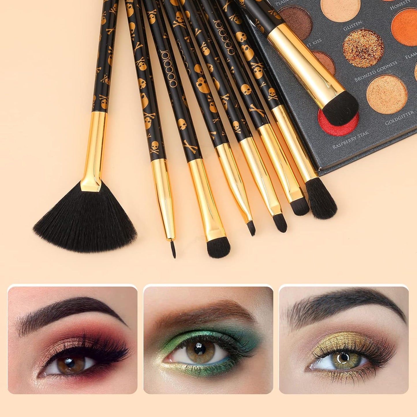 Skull Print Makeup Brush Set (12Pcs) 