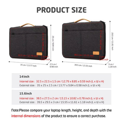 Laptop Sleeve Bag 14 Notebook Pouch for Macbook, HP, Dell, Acer (15.6 Inch)