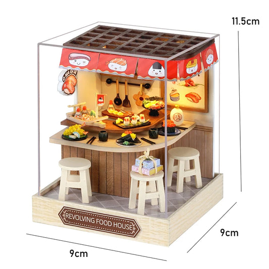 Mini DIY Dollhouse – 3D Puzzle Model with Furniture & LED Lights for Home Decoration & Gifts
