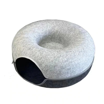 Donut Cat Bed & Tunnel – Dual-Use Interactive Toy for Kittens, Indoor Play & Training