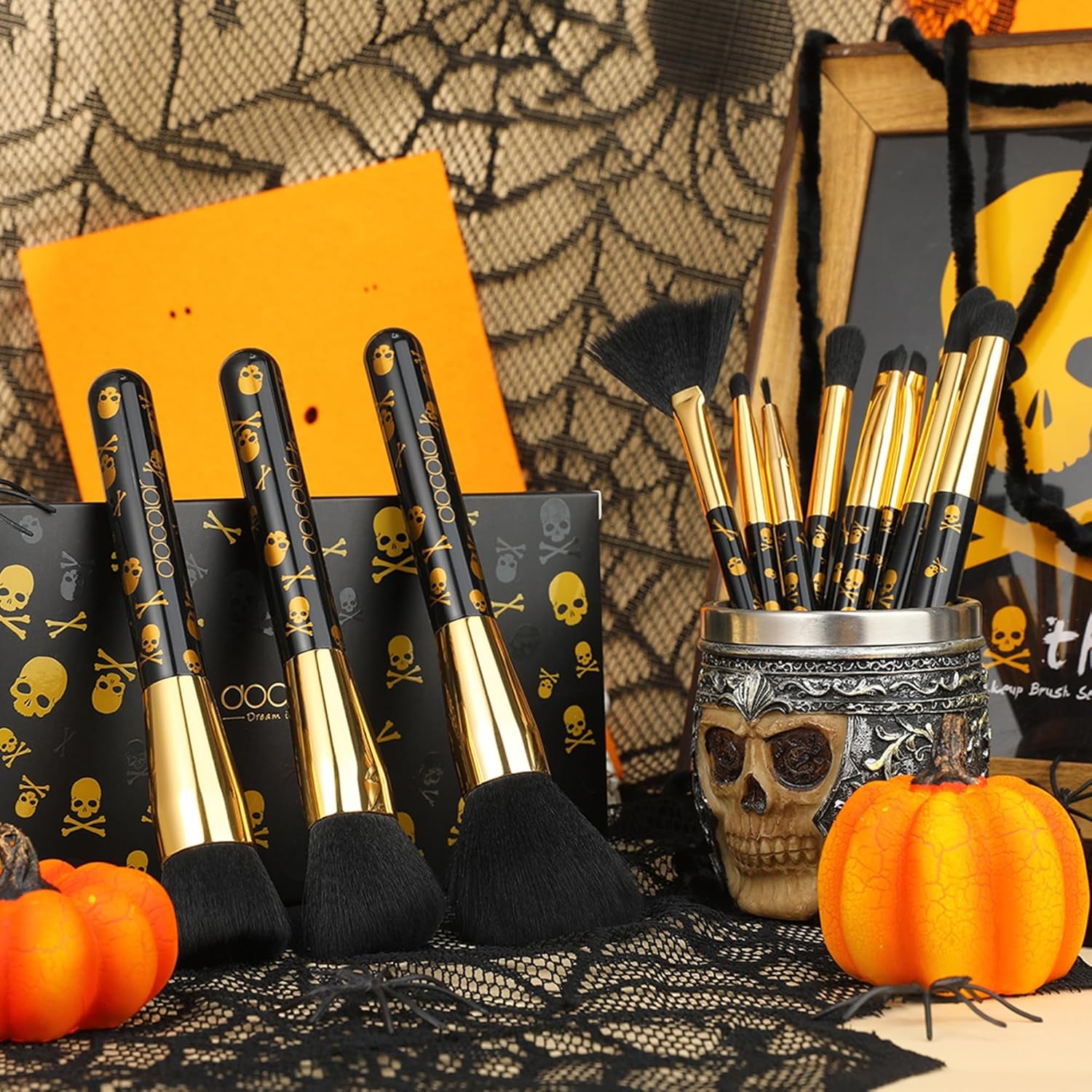 Skull Print Makeup Brush Set (12Pcs) 