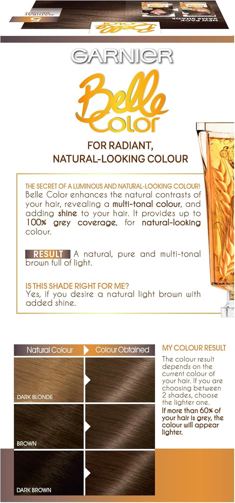 Belle Color Brown Hair Dye Permanent - Natural Looking Hair Colour