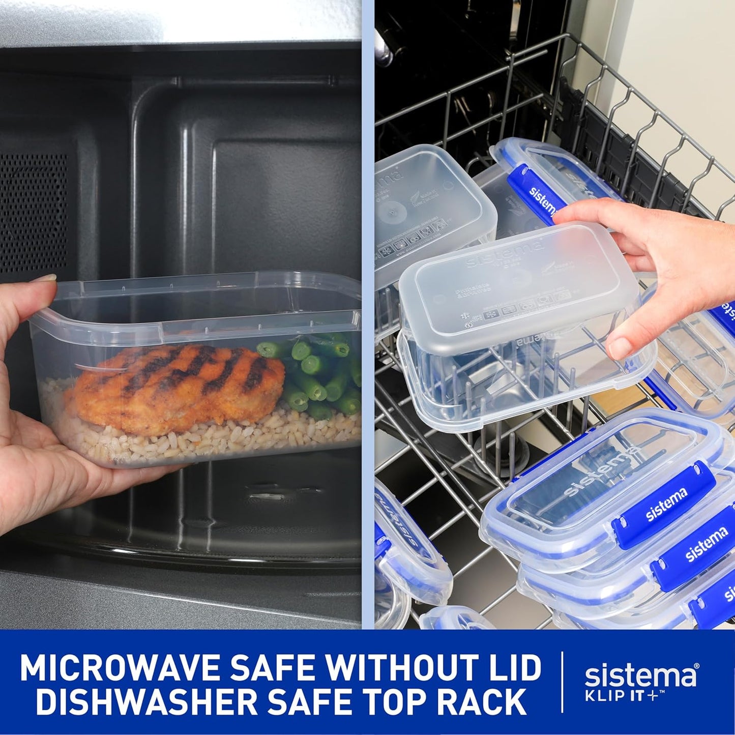 KLIP IT 7L Food Storage Container – Stackable, Airtight, BPA-Free Fridge & Freezer Box with Blue Lid Clip
