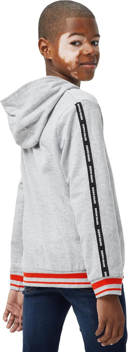 Hoodie | Mario Boys Hoodie | Ages 3 to 12 Years | Grey