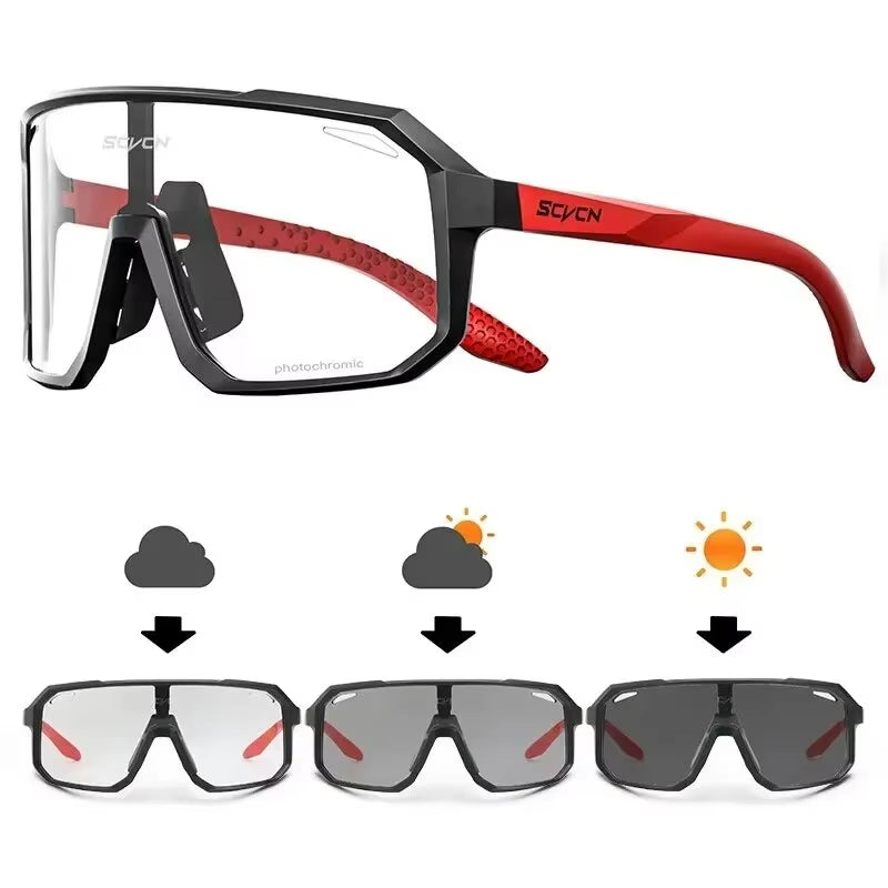 Photochromic Cycling Glasses – UV Sports Sunglasses for Mountain & Road Bike, Hiking & Outdoor Use