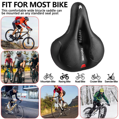 Hollow Breathable Bicycle Saddle | Comfortable Big Butt Bike Seat