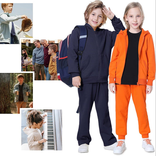 Kids Soft Brushed Fleece Zip-Up Hooded Sweatshirt Hoodie for Boys or Girls (4-12 Years)
