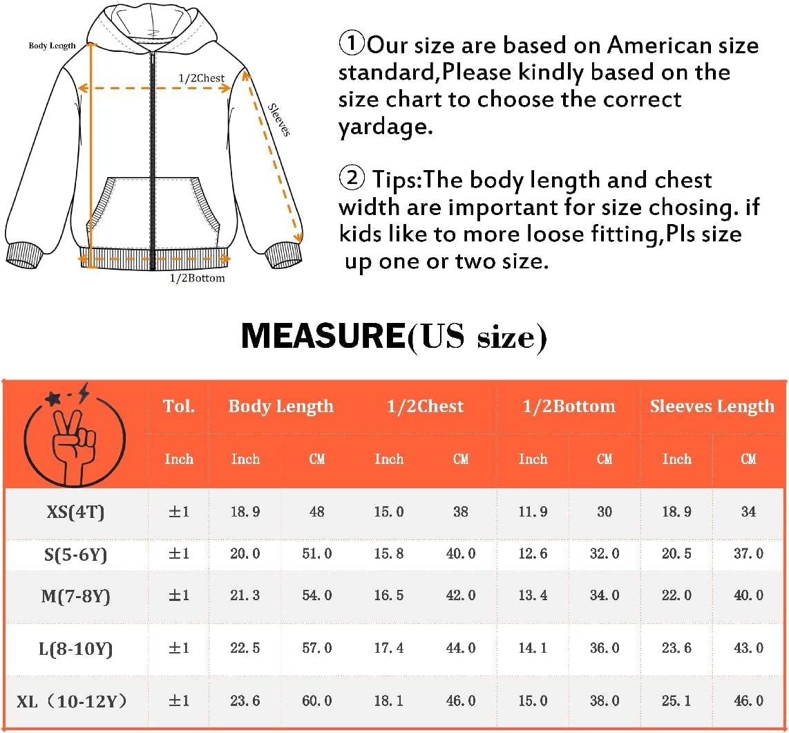 Kids Soft Brushed Fleece Zip-Up Hooded Sweatshirt Hoodie for Boys or Girls (4-12 Years)