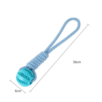 Interactive Dog Chew Toy – Hand Pull Food Ball with Woven Cotton Rope for Teeth Cleaning & Anti-Bite Play
