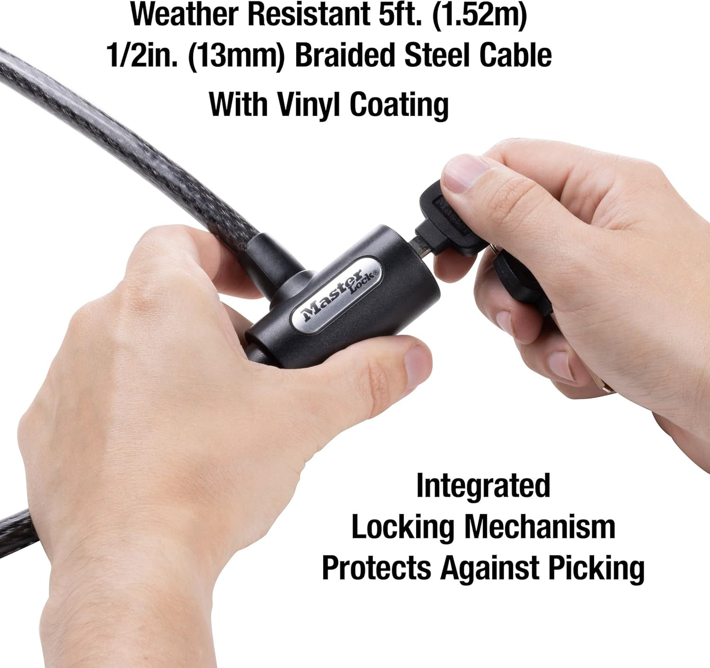 8364DCC Cable Bike Lock with Key, 5 Ft. Long
