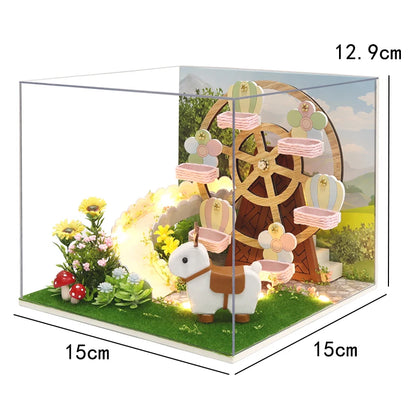 Mini DIY Dollhouse – 3D Puzzle Model with Furniture & LED Lights for Home Decoration & Gifts