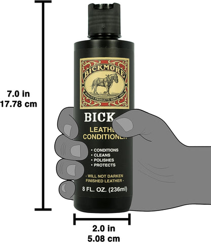 Bick 4 Leather Conditioner & Cleaner – Restores, Polishes & Protects Smooth Leather (8 oz)