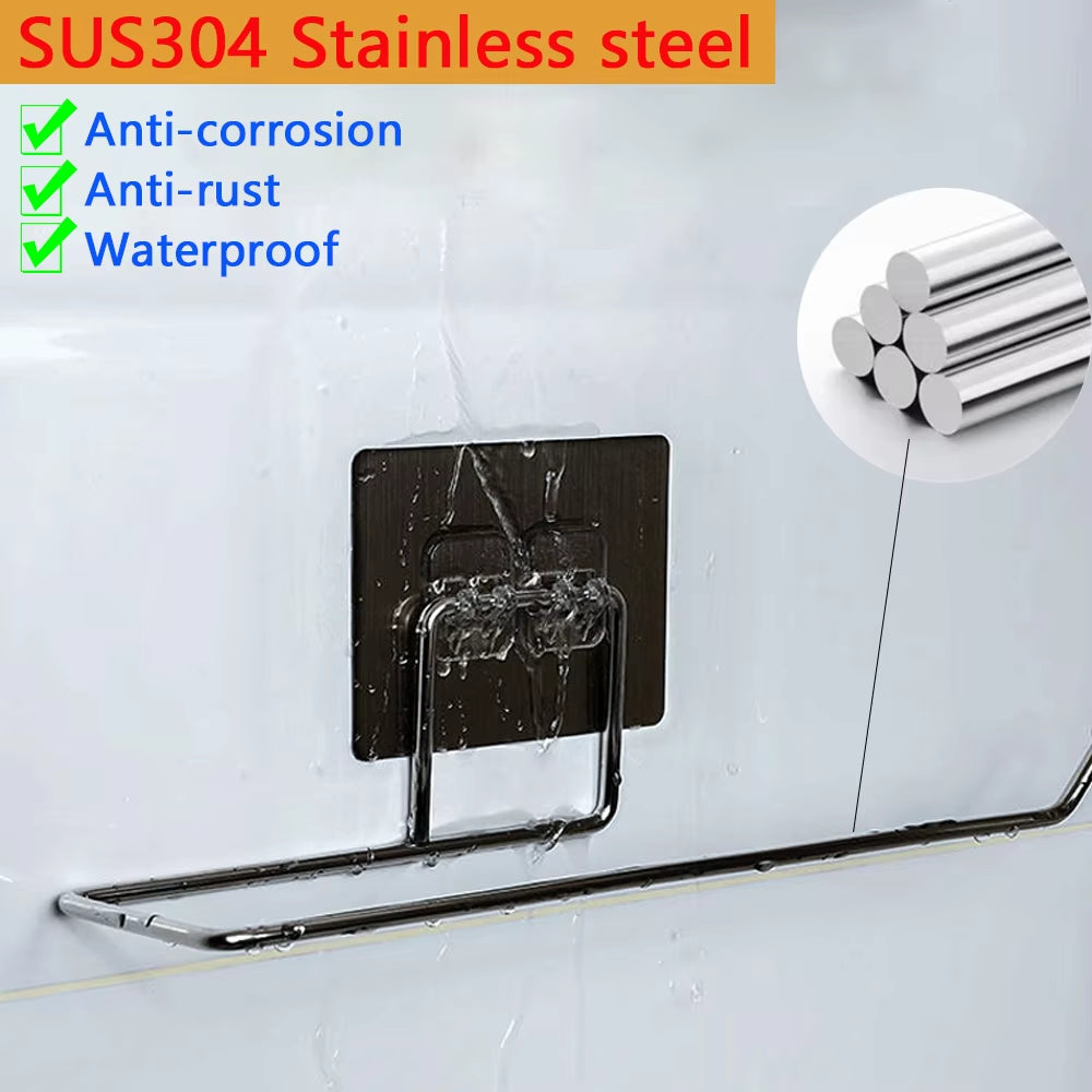 Multi-Purpose Adhesive Towel & Tissue Holder for Kitchen, Bathroom & Cabinets (2 PCS)