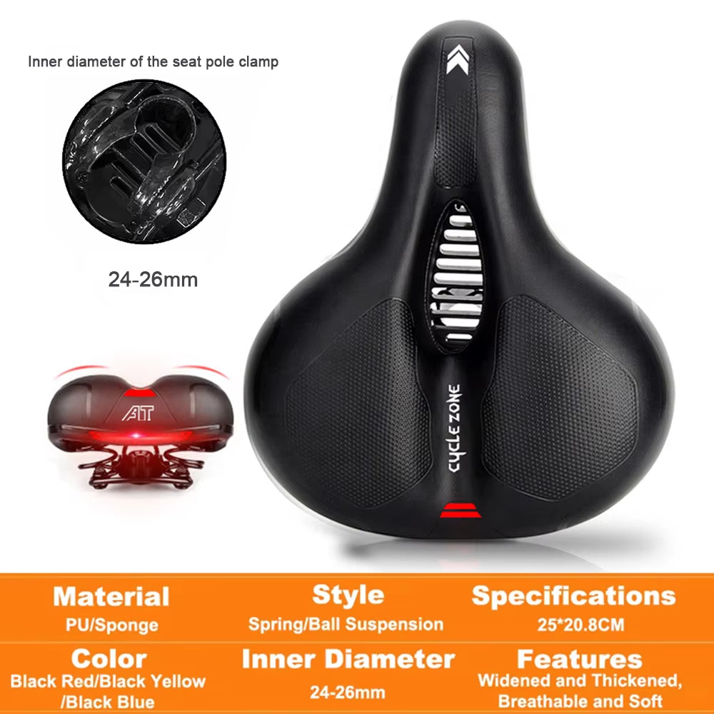 Hollow Breathable Bicycle Saddle | Comfortable Big Butt Bike Seat