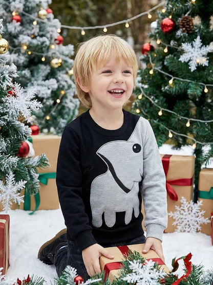 Boys Cute Elephant Pullover Hoodie – Kids Cotton Long-Sleeve Sweatshirt (7-8 Years)