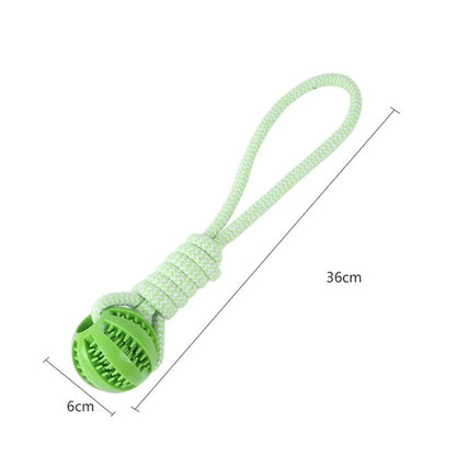 Interactive Dog Chew Toy – Hand Pull Food Ball with Woven Cotton Rope for Teeth Cleaning & Anti-Bite Play