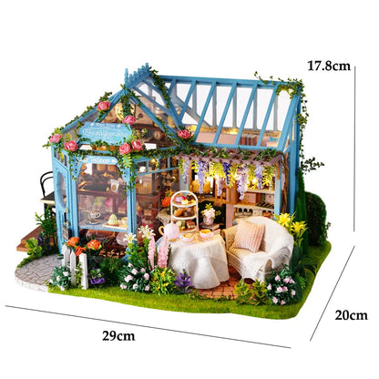 Mini DIY Dollhouse – 3D Puzzle Model with Furniture & LED Lights for Home Decoration & Gifts