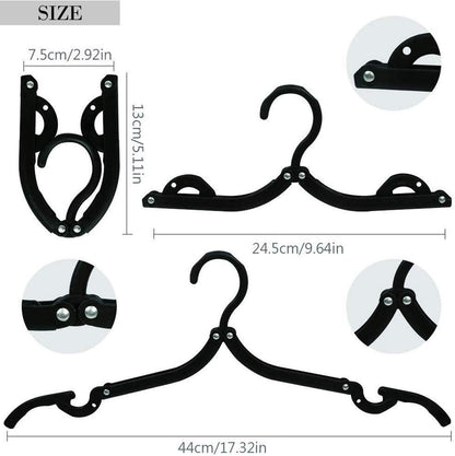 Travel Hangers - Portable Folding Clothes Hangers Travel Accessories Foldable Clothes Drying Rack for Trave (24 Pcs  - Black)
