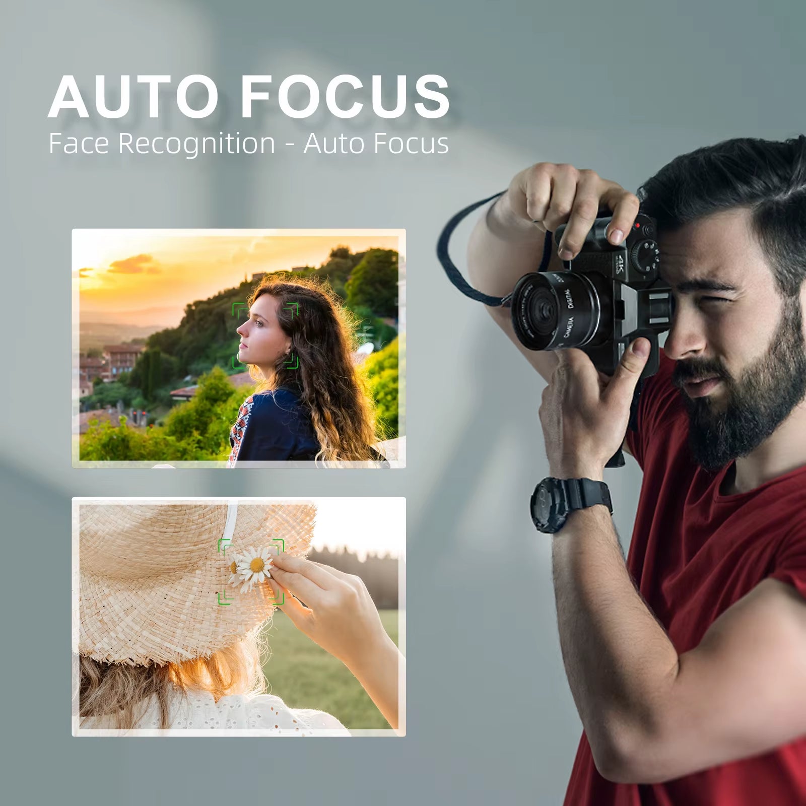 4K Digital Camera with Flip Screen – 48MP Selfie Vlogging Camcorder, WiFi, Macro Lens, 16X Zoom