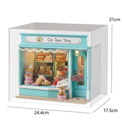 Mini DIY Dollhouse – 3D Puzzle Model with Furniture & LED Lights for Home Decoration & Gifts
