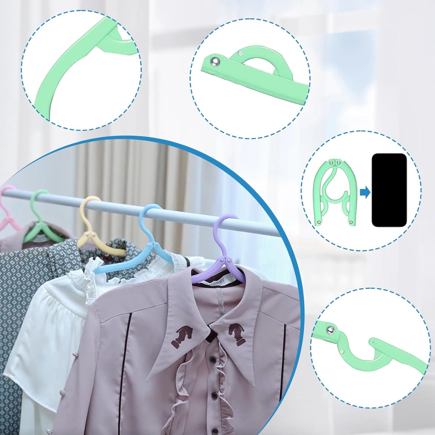 Plastic Travel Hangers - Portable Foldable Clothes Drying Rack for Travel (10 Pcs)