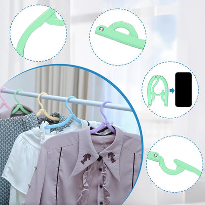 Plastic Travel Hangers - Portable Foldable Clothes Drying Rack for Travel (10 Pcs)