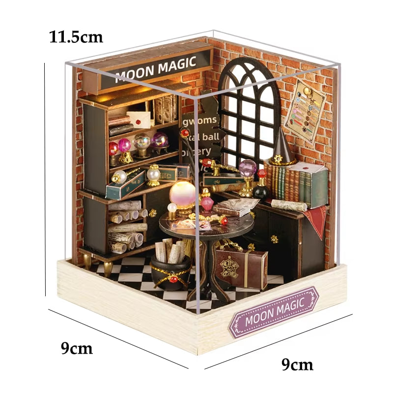 Mini DIY Dollhouse – 3D Puzzle Model with Furniture & LED Lights for Home Decoration & Gifts