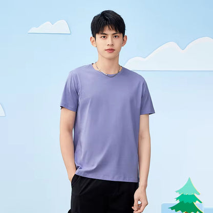 Men’s Summer Cotton Tees – Stretch Fit O-Neck Casual Streetwear