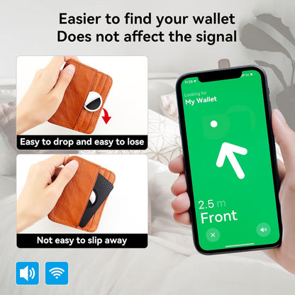 Airtag Wallet Holder – Ultra Thin Apple Airtag Card Case for Purse, Backpack & Handbag ( 2-Pack)