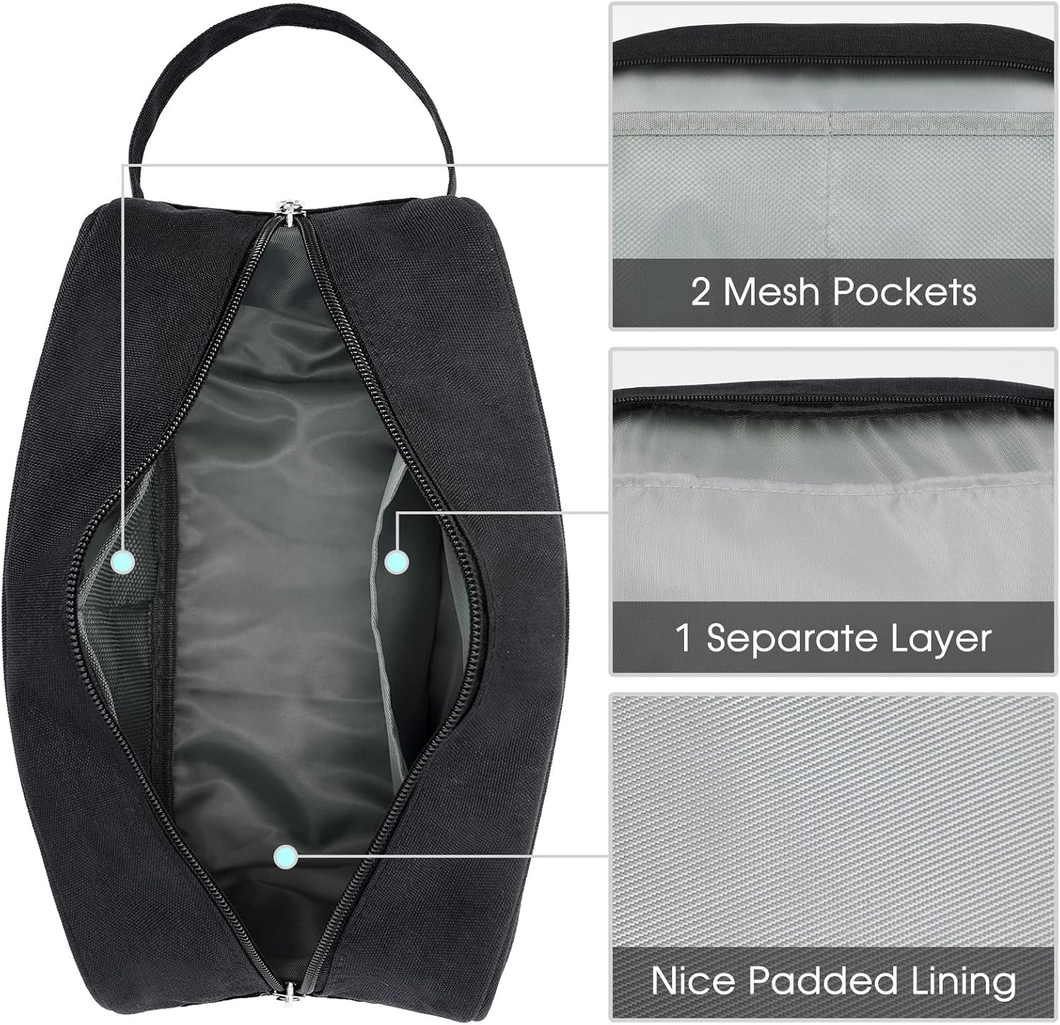 Travel Toiletry - Traveling Dopp Kit Shaving Bag for Toiletries Accessories (Black)