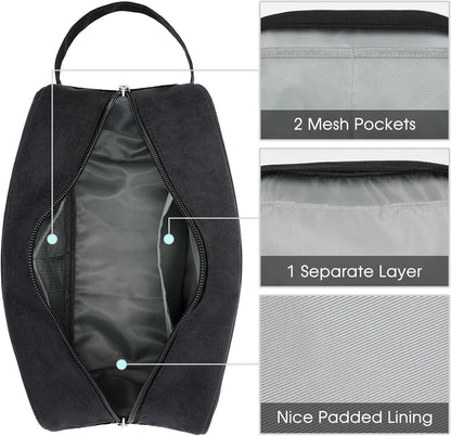 Travel Toiletry - Traveling Dopp Kit Shaving Bag for Toiletries Accessories (Black)