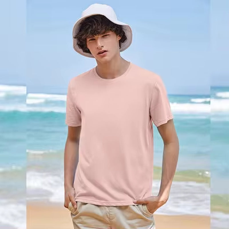 Men’s Summer Cotton Tees – Stretch Fit O-Neck Casual Streetwear