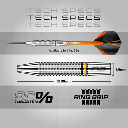 Amberjack Professional Tungsten Darts Set – 90% Tungsten with Flights & Shafts, 22G–30G Options