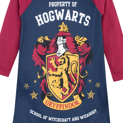 Gryffindor Girls Nightdress – Long Sleeve Hogwarts Nightie for Kids ( 11-12 Years)