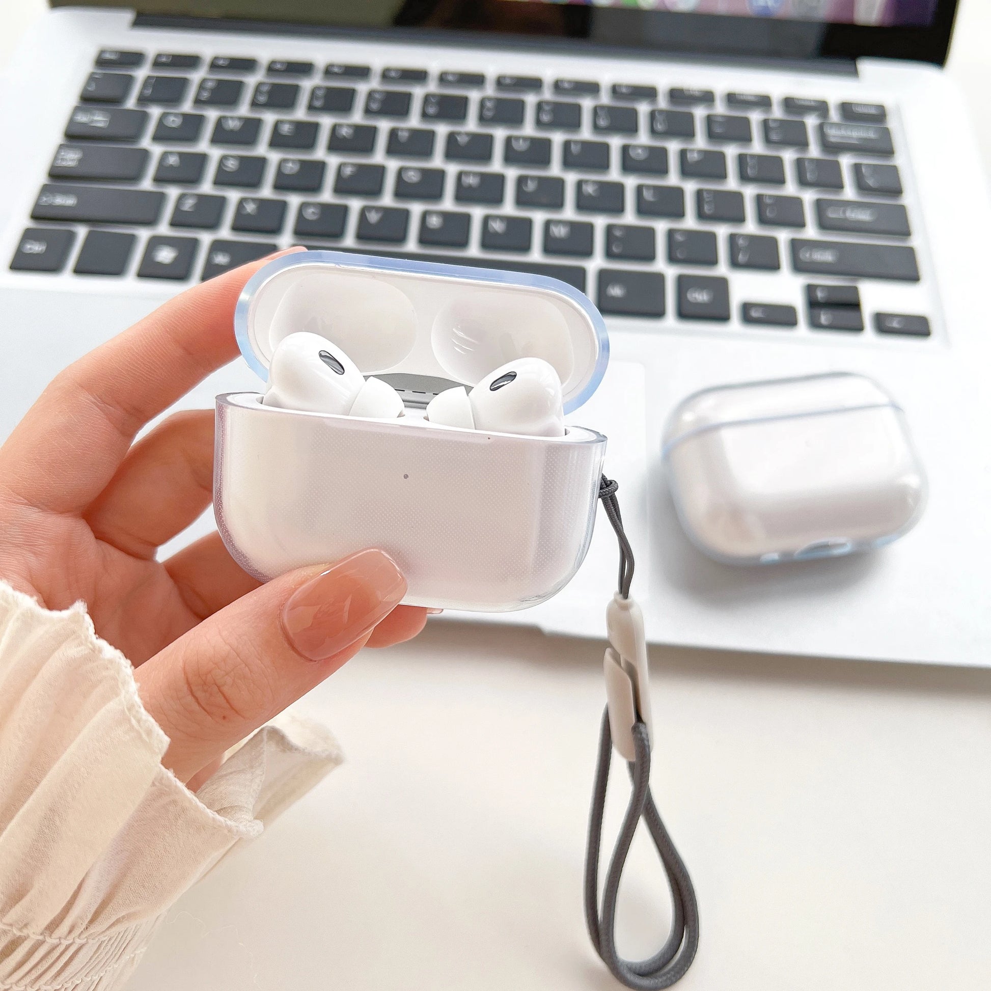 Clear Soft TPU AirPods Case – Shockproof Cover with Lanyard for AirPods 1/2/3/4 & Pro/Pro 2/Pro 3