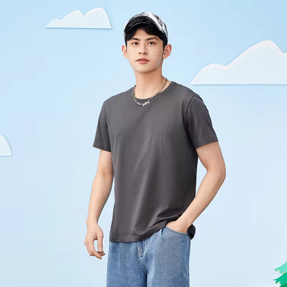 Men’s Summer Cotton Tees – Stretch Fit O-Neck Casual Streetwear