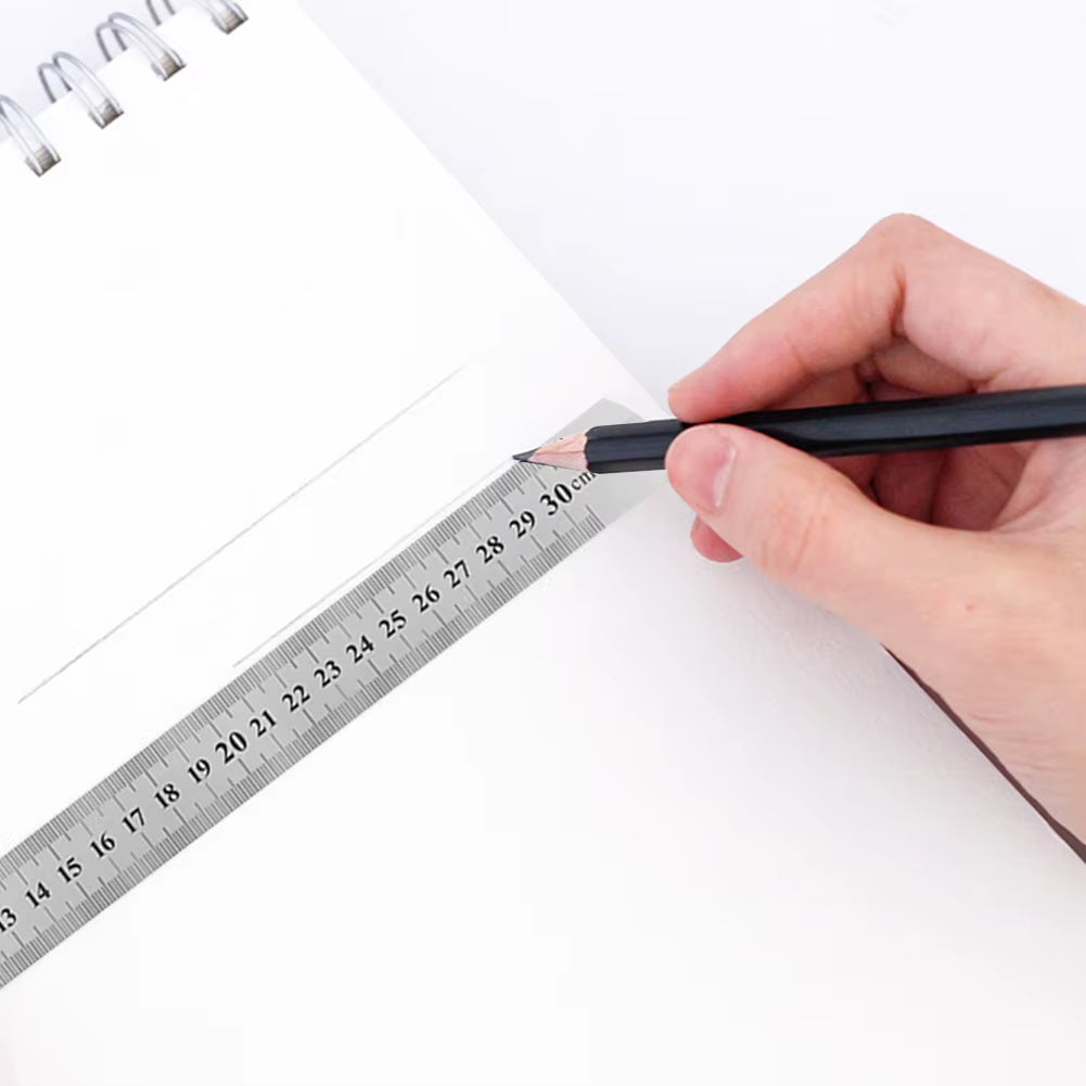 Stainless Steel Metal Straight Ruler Precision Double Sided Precision Measuring Tool Scale Metric Ruler Accessories 15-40Cm