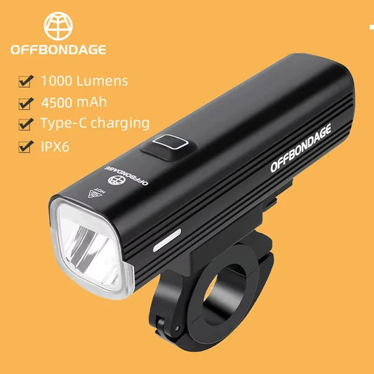 1000 Lumen Bicycle Headlight – USB Rechargeable Bike Light & Power Bank for MTB & Road Cycling