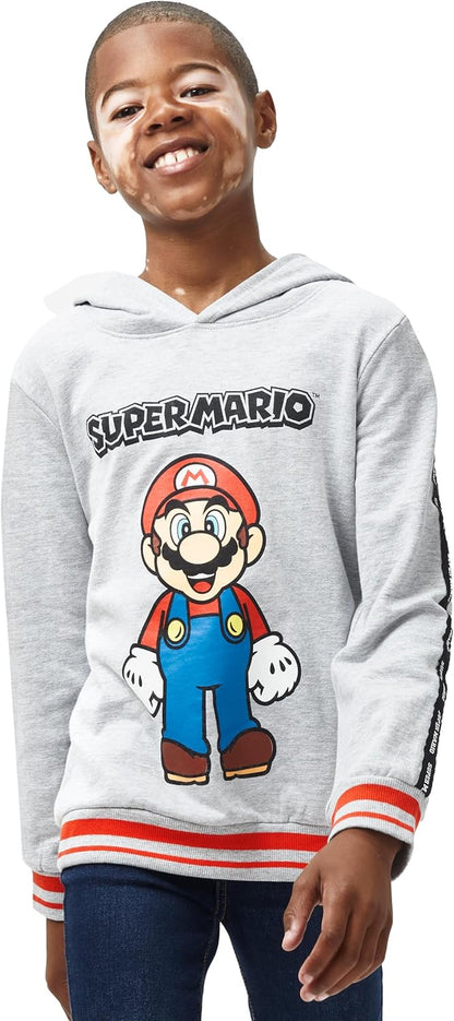 Hoodie | Mario Boys Hoodie | Ages 3 to 12 Years | Grey