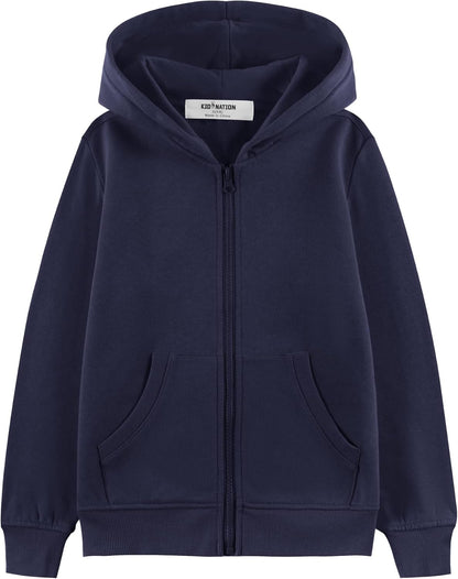 Kids Soft Brushed Fleece Zip-Up Hooded Sweatshirt Hoodie for Boys or Girls (4-12 Years)