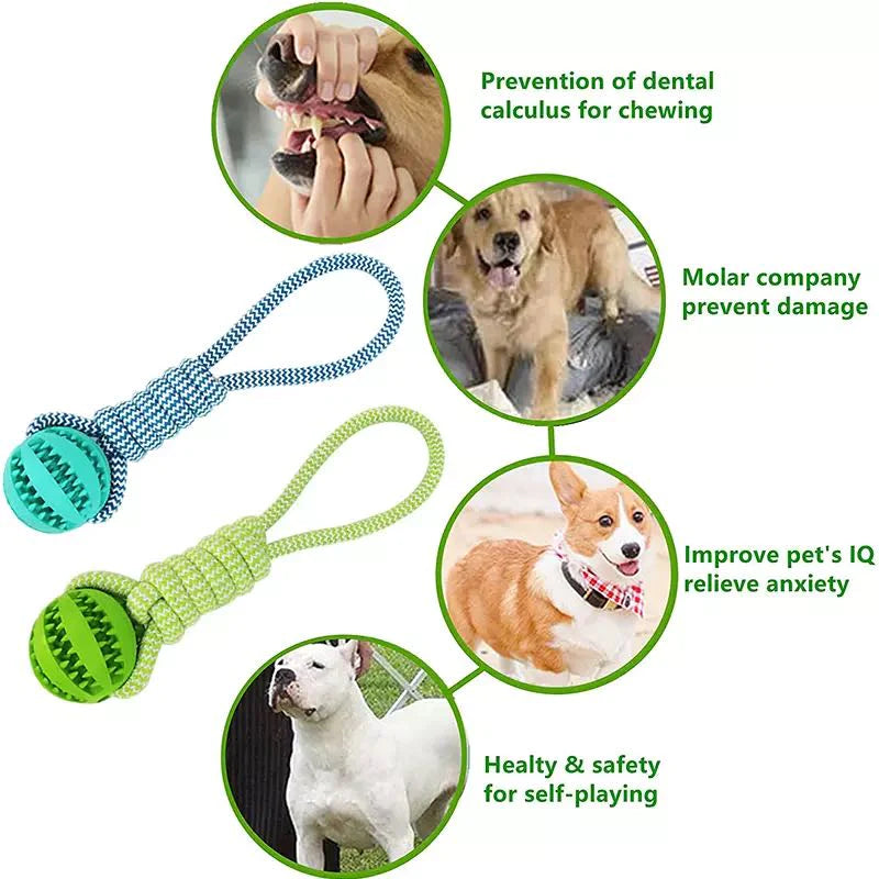 Interactive Dog Chew Toy – Hand Pull Food Ball with Woven Cotton Rope for Teeth Cleaning & Anti-Bite Play