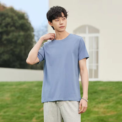 Men’s Summer Cotton Tees – Stretch Fit O-Neck Casual Streetwear